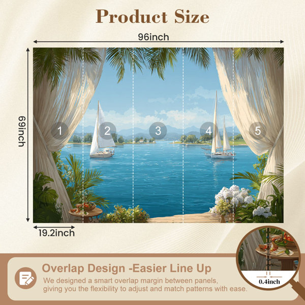 Red Barrel Studio tropical Peel and Stick Wallpaper Summer Sea Hawaiian ...