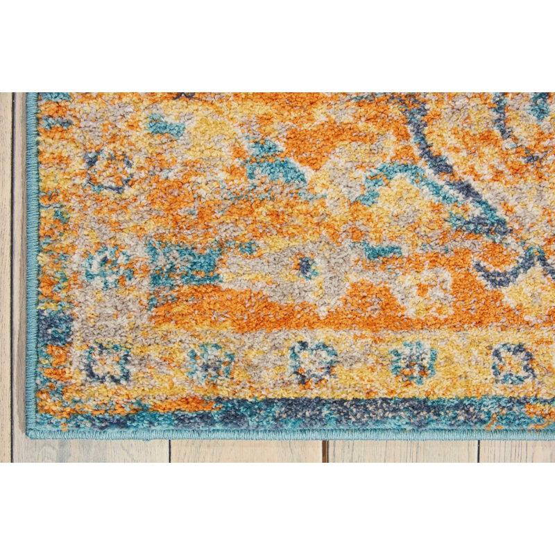 Tapis bleu sarcelle Augusta, Rectangle 3 pi 9 po x 5 pi 9 po