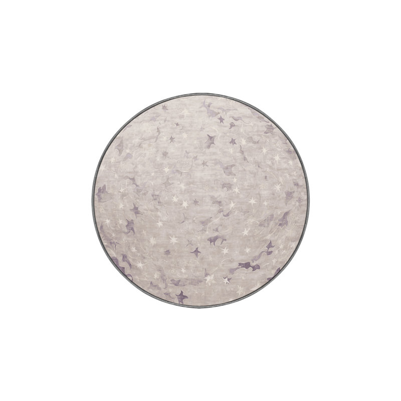 Tapis gris lavable à la machine, Rond 6 pi