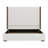 Tall Headboard Upholstered Bed With Vertical Striped And Wingback Design