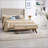 Ottoman with Hidden Storage - Teddy Wool Fabric for Bedroom Footstool, Extra Seating | Walnut Brown | Solid Wood