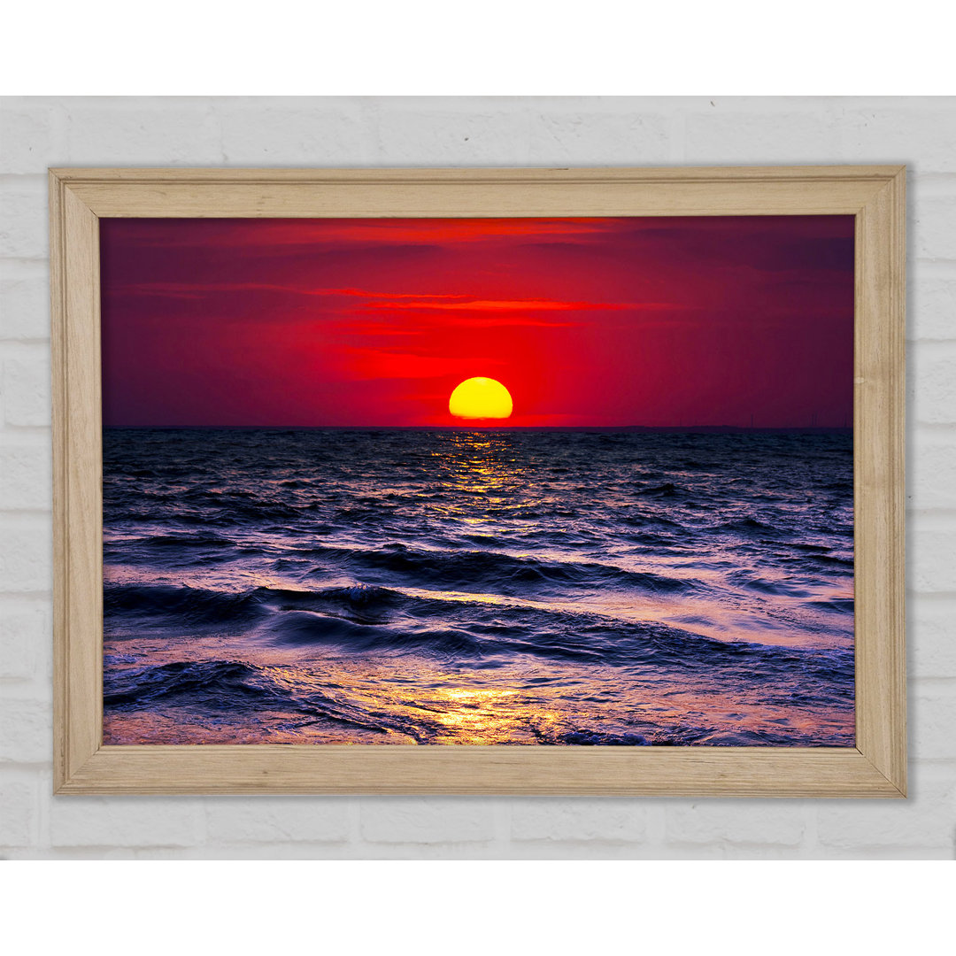 Gerahmtes Bild Golden Sunset Ocean