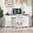 Office Executive Desk With 3-In-1 Charging Station & Adjustable Storage Cabinet