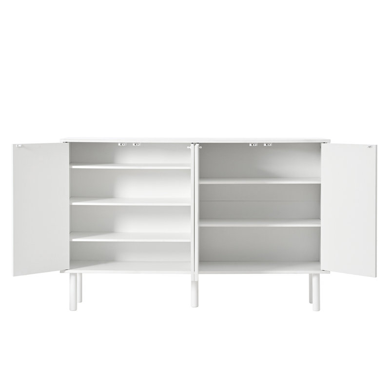 Range-chaussures minimaliste de style crème, Blanc