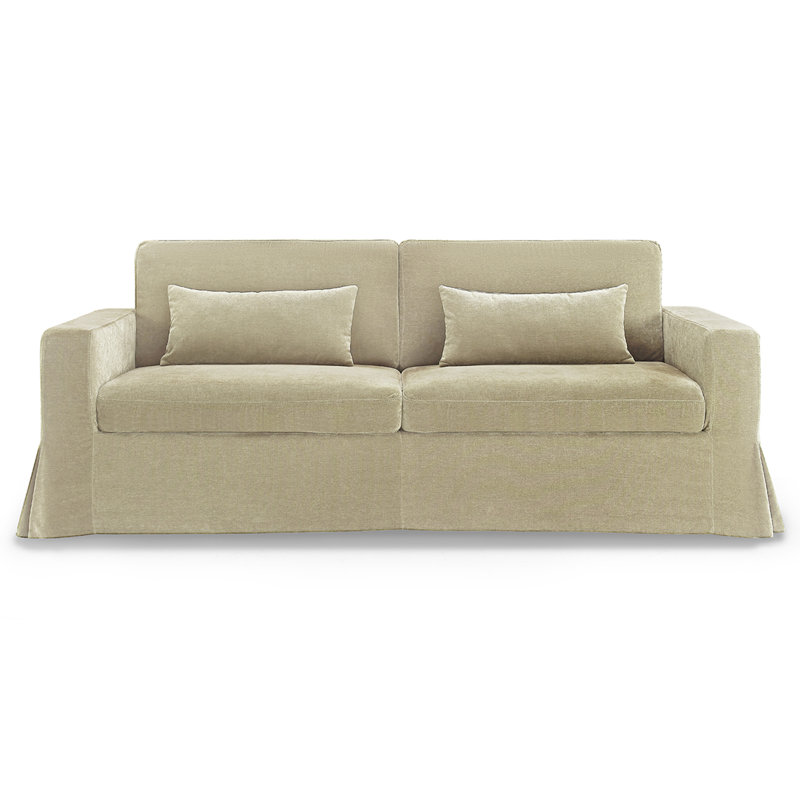 Brenda 213.1Cm Square Arms Sofa, Sand Rayon/Viscose