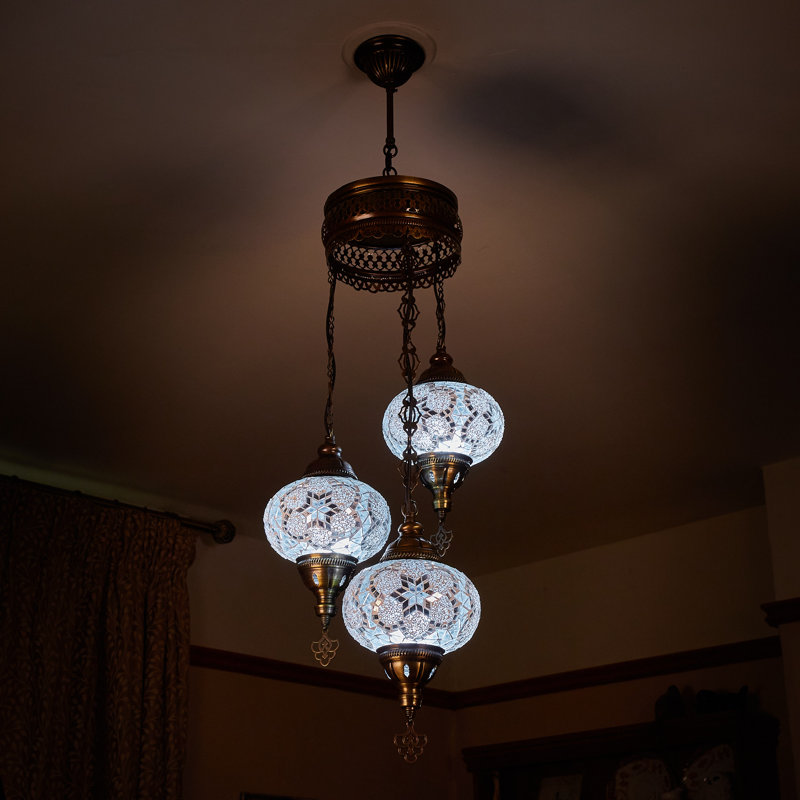 Parma 3 - Light Antique Bronze Cluster Pendant