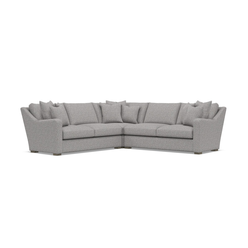 Bernhardt Ventura 3-Piece Fabric Sectional, 34.5" H x 107.5" W x 107.5" D, Symmetrical, Gray Polyester