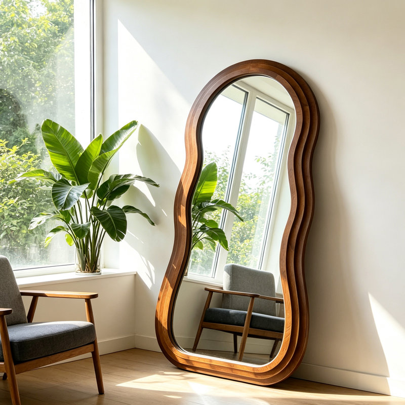 Irregular Full‑Length Mirror, 67" H x 31.5" W
