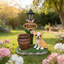 Statue de planteur de chien carlin assis