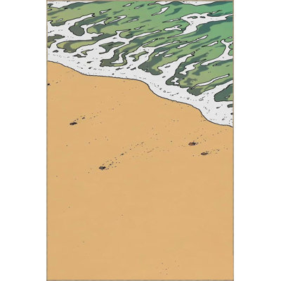 Tapis lavable à motif tissé Mossy Sea