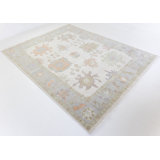 Nellie Hand Knotted Wool Block Print Area Rug