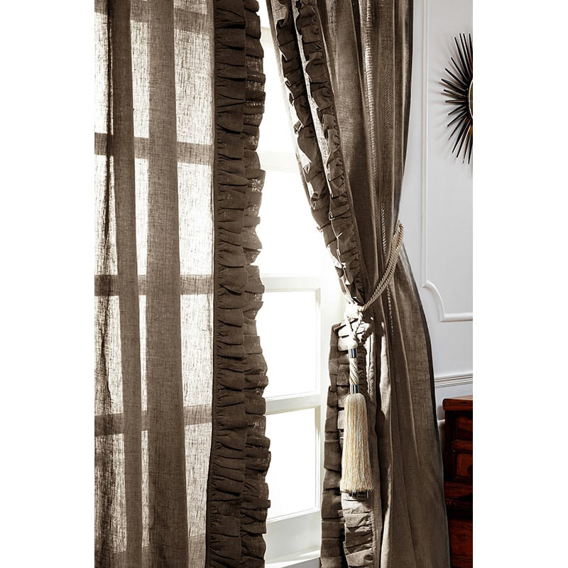 Kamari Semi Sheer Curtain, Walnut Brown