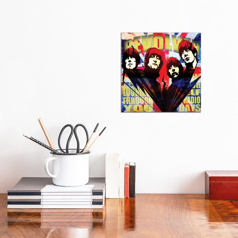 Fab 4 Chasing the Sun - Advertisements Print, 12" H x 12" W x 0.75" D, Wrapped Canvas, No Matte