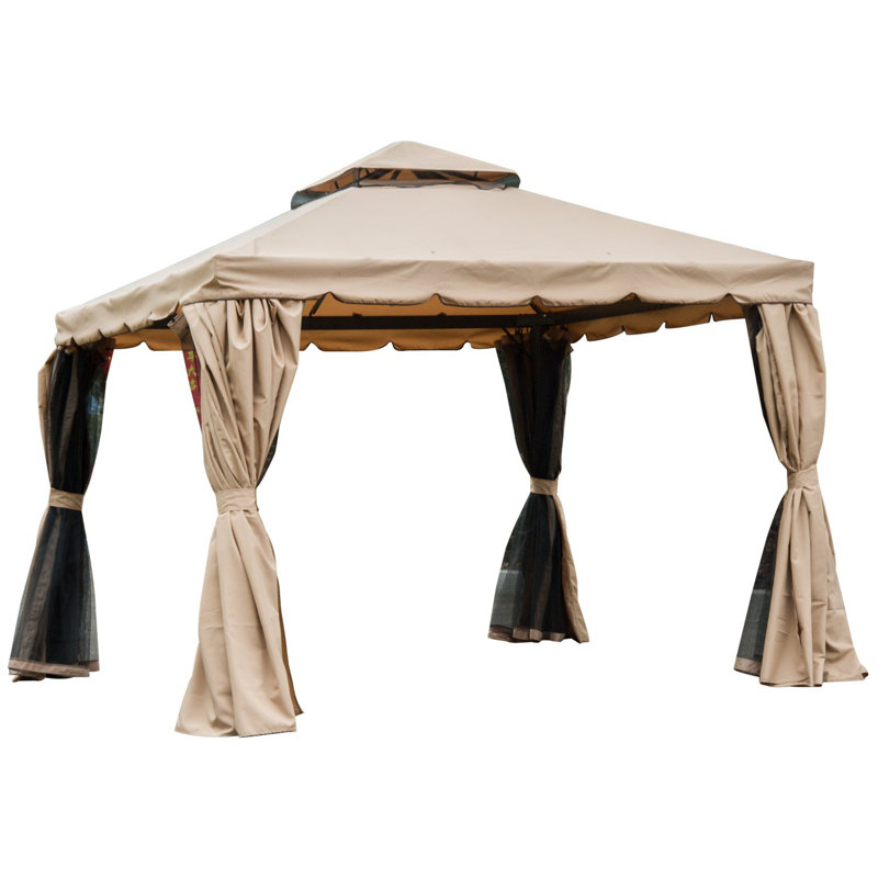 10 Ft. W x 10 Ft. D Aluminum Patio Gazebo, Khaki