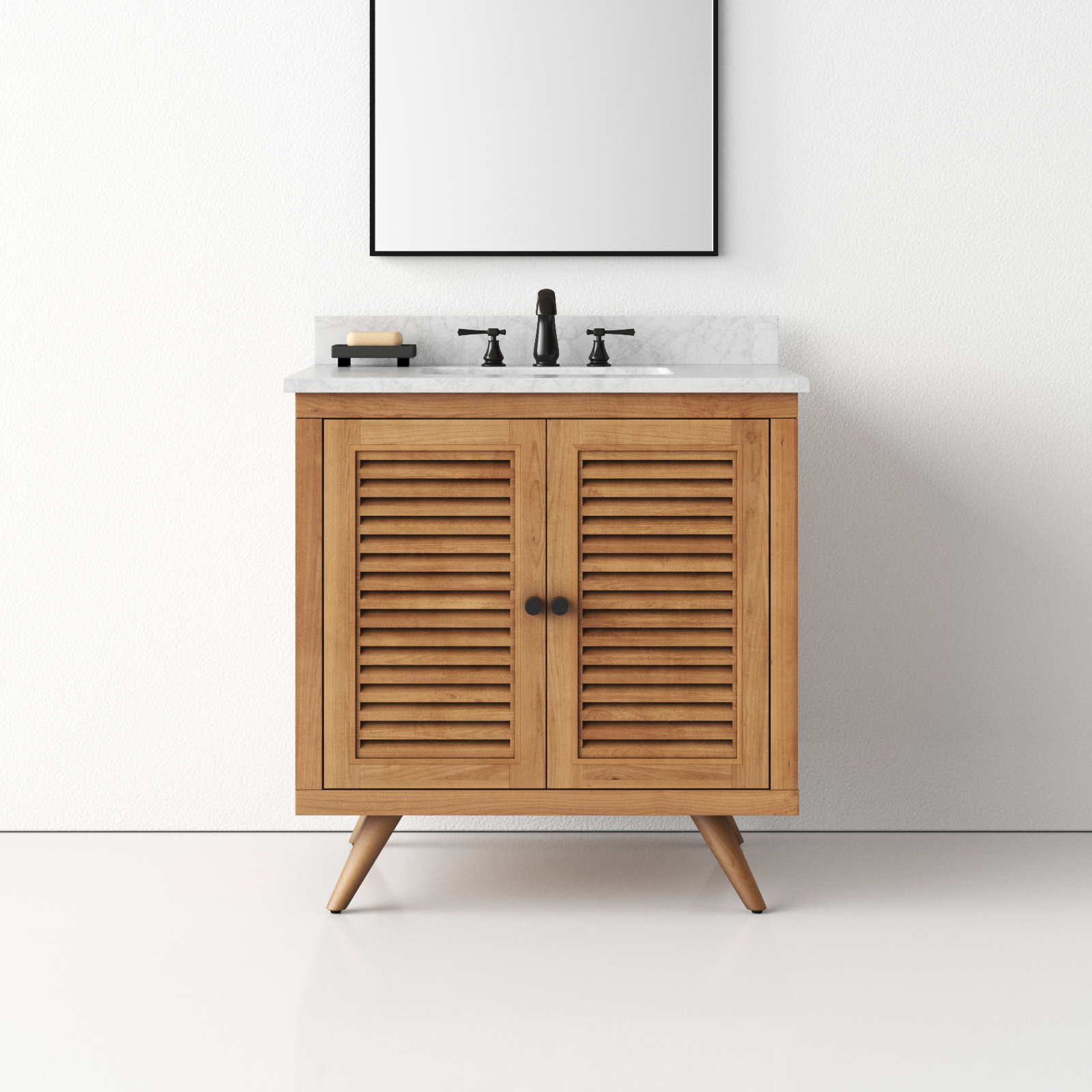 Harper Carrara Marble Single Bathroom Vanity, 31, Carrara White Marble