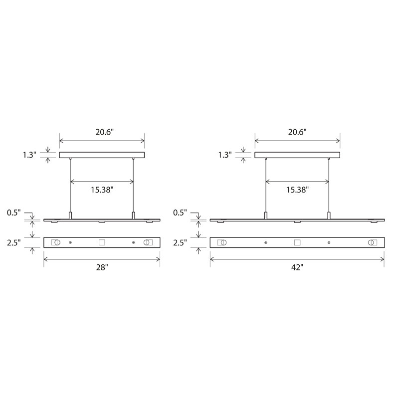 Brevis Linear LED Pendant, Brushed Aluminum, 42", (2700K) Dry Warm White