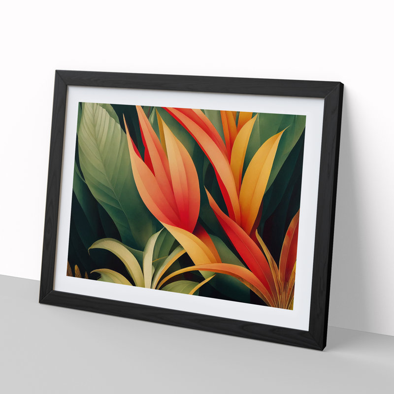 Evolving Tropical Flowers - Framed Print, Black, 46cm H x 64cm W x 2cm D