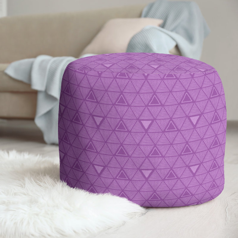 Upholstered Pouf, Medium Violet