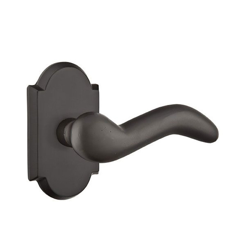 Poignée de porte avec rosette Cody Passage, Bronze plat noir, Gauche