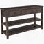 Console rétro avec deux tablettes ouvertes, structure en bois de pin massif et pieds pour le salon (espresso)-1796593079