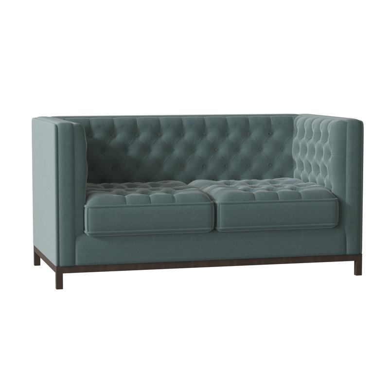 Jess Loveseat, M9463 Teal, Brown Mahogany