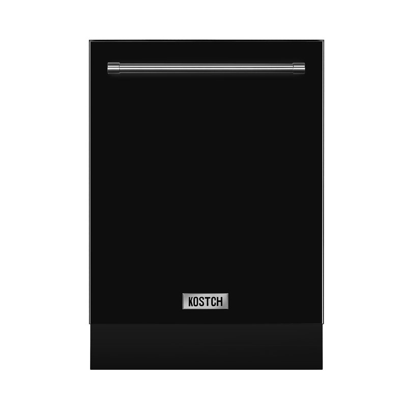 KOSTCH 24 Inch Top Control Built-in Dishwasher with Third Rack, 15 Place Settings Energy Star Certified, 45-dBA, Black, Black
