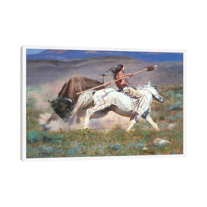 The Duel by David Edward Kucera - Print on Canvas, 101.6 cm H x 66.04 cm W, White Framed
