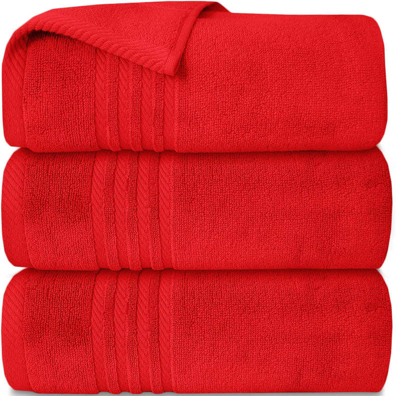 3Pk Zero Twist Large Bath sheet 80x140, Red