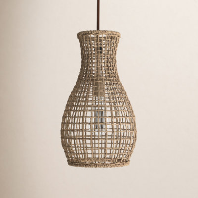 Bloomsburg Single Light Rattan Plug-in Pendant