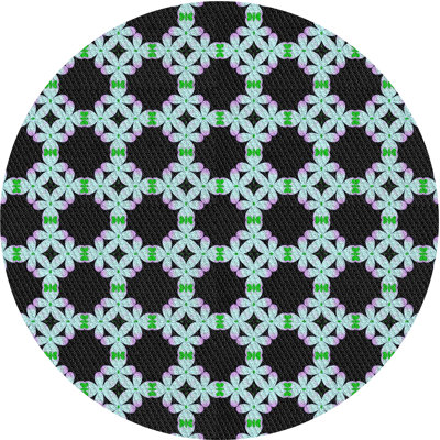 Tapis noir/vert à motifs