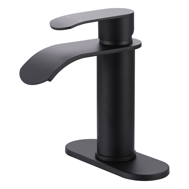 Single-Hole Single-handle Bathroom Faucet with Drain Assembly, Matte Black