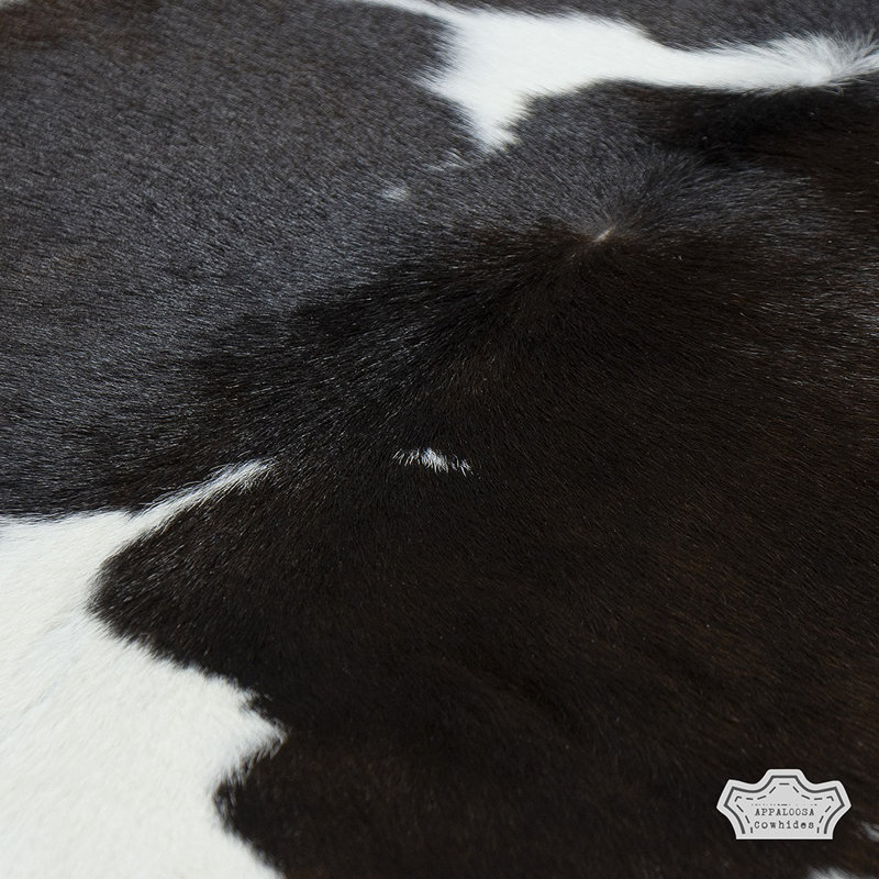 Cuir de veau 100% cuir véritable noir et blanc 3 pi x 2 pi - Accent bohème-chic de luxe naturel