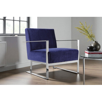     Chaise longue avec accoudoirs en velours de 27,5 po de largeur Pangea Home Dexter