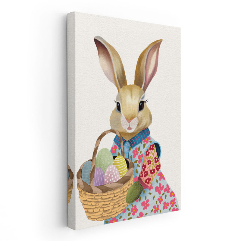 Pâques Bun Bun I - reproduction d'art sur toile, H 60 po x l 40 po