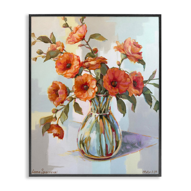 Camélias du jardin, estampe numérique, design par Linda Sperruche, H 14 po x l 11 po, Giclée encadrée noir minuit