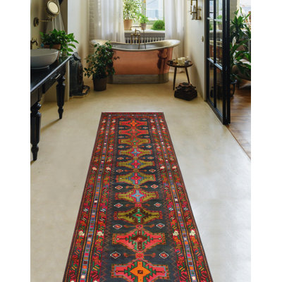 Jahleya One-of-a-Kind 3'6" X 13'4" 1980s Runner Wool Area Rug