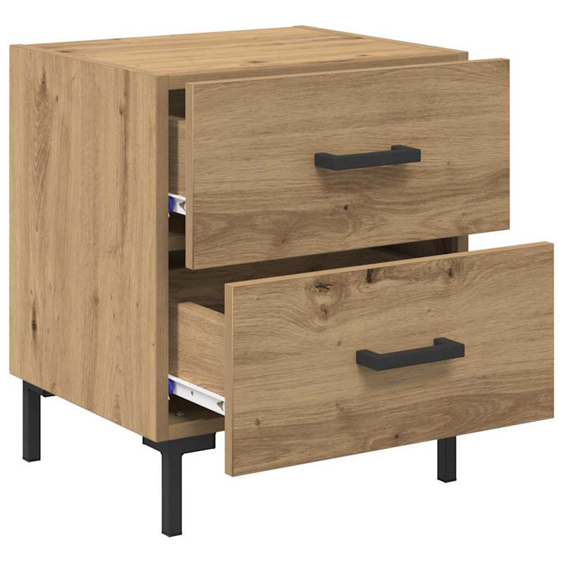 40cm W Manufactured Wood Bedside Table, Artisan Oak