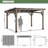 Solid Wood Rectangle Gazebo With Hardtop Steel Slope Roof-114851642