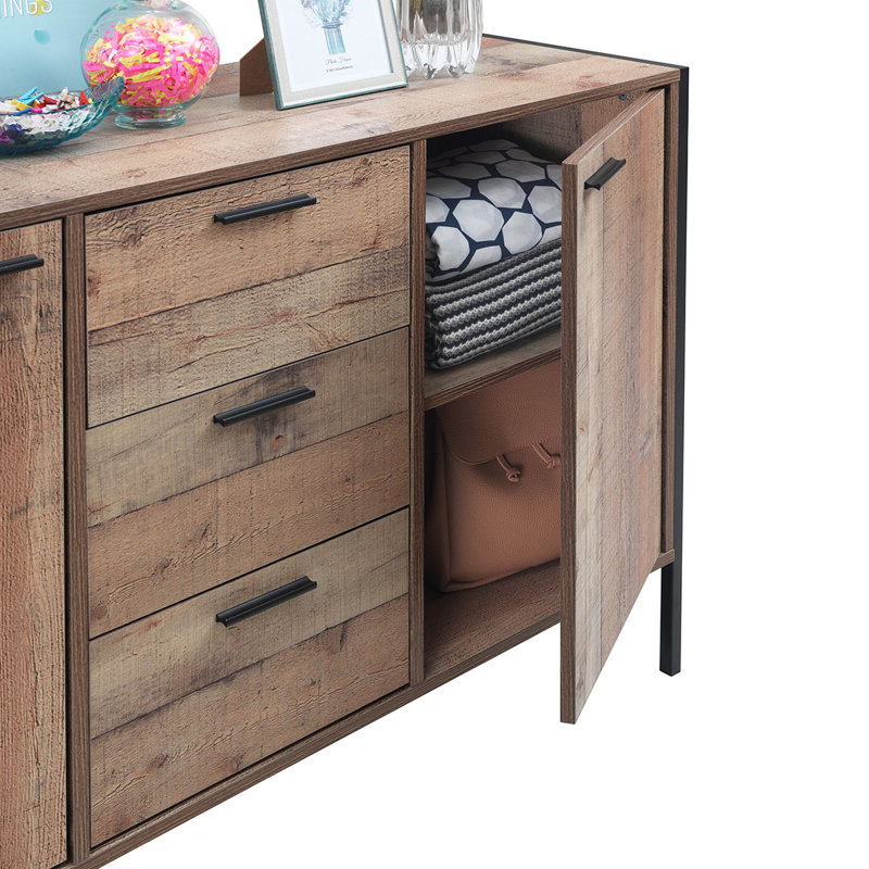 Juno 123.8cm Sideboard, Rustic Oak