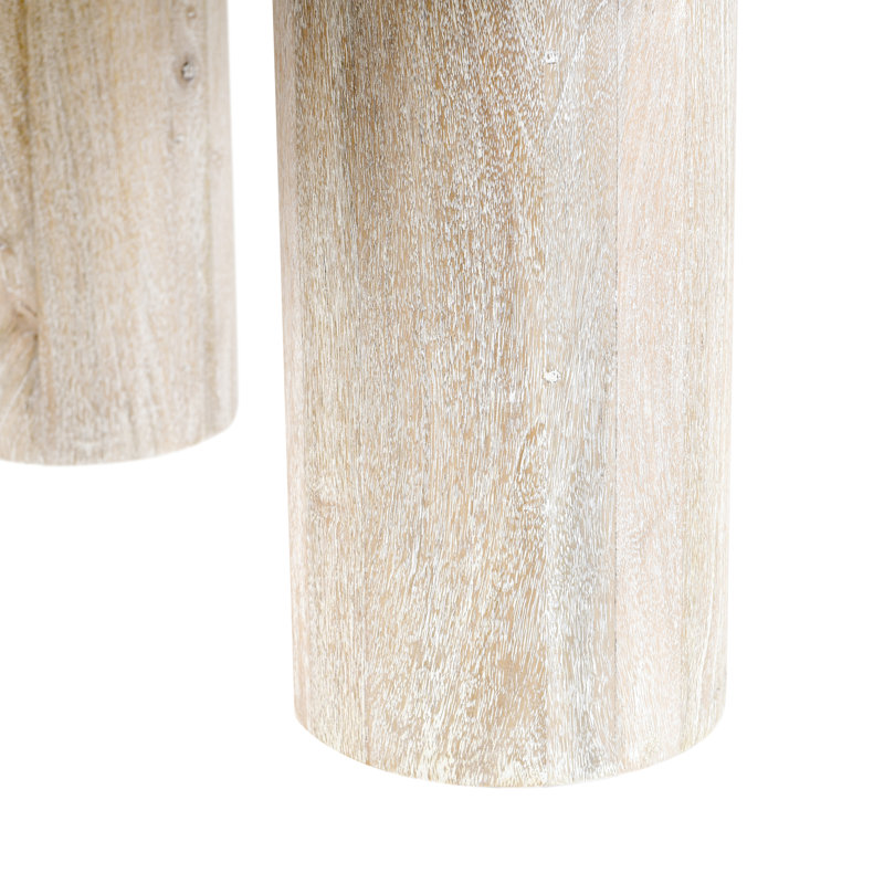 Beau 40" Round White Wash Mango Wood Coffee Table