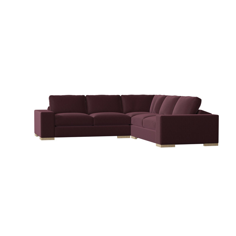 Brann Upholstered L-Shaped Sectional Symmetrical, Natural, Key Aubergine