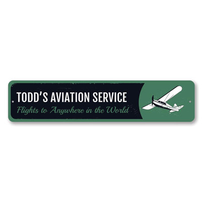 Enseigne métallique de service d'avion