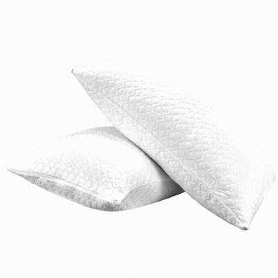 CoolDream Memory Foam Pillows - Queen Size Set of 2, Adjustable Rayon From Bamboo Pillow for Side Back Stomach Sleepers. Includes Washable Cooling Pillowcase.