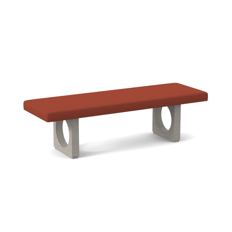 Void Upholstered Bench, Bisque, Margaret Tangelo