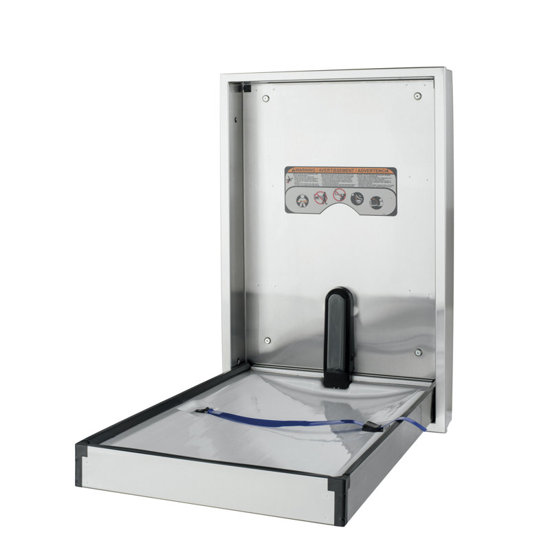 Table à langer verticale encastrée en acier inoxydable