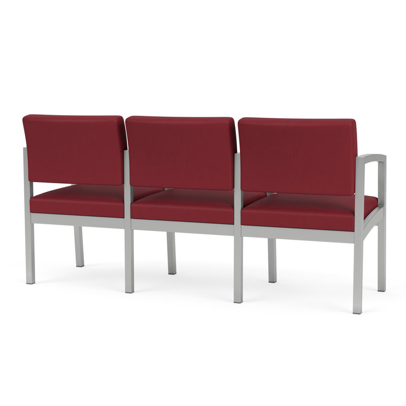 Structure en métal 3 places Lenox, Argent argent, Bordeaux Patriot Plus - nettoyez le vinyle avec un