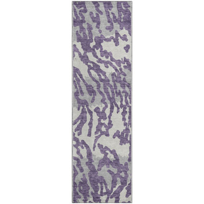 Premium Machine Washable Prisco Purple Rug