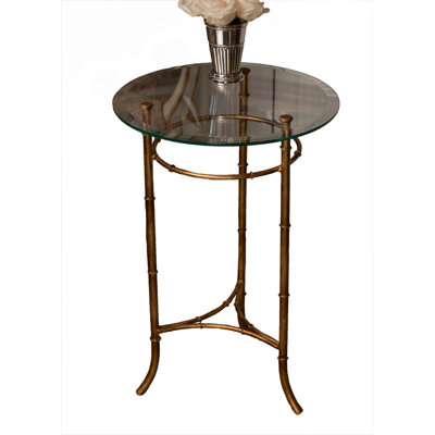 Antique Gold Bamboo Side Table