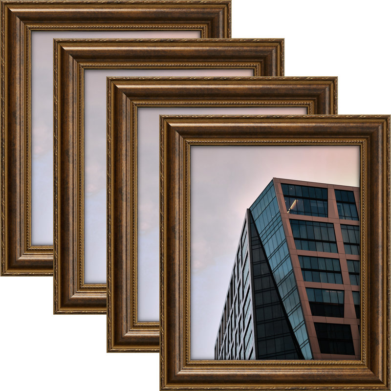 Charlon Bronze Solid Wood Matte Picture Frame - Set of 4, 11" W x 14" H