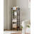 4 Shelf Rustic Style Industrial Bookcase With 2 Hooks-218500286